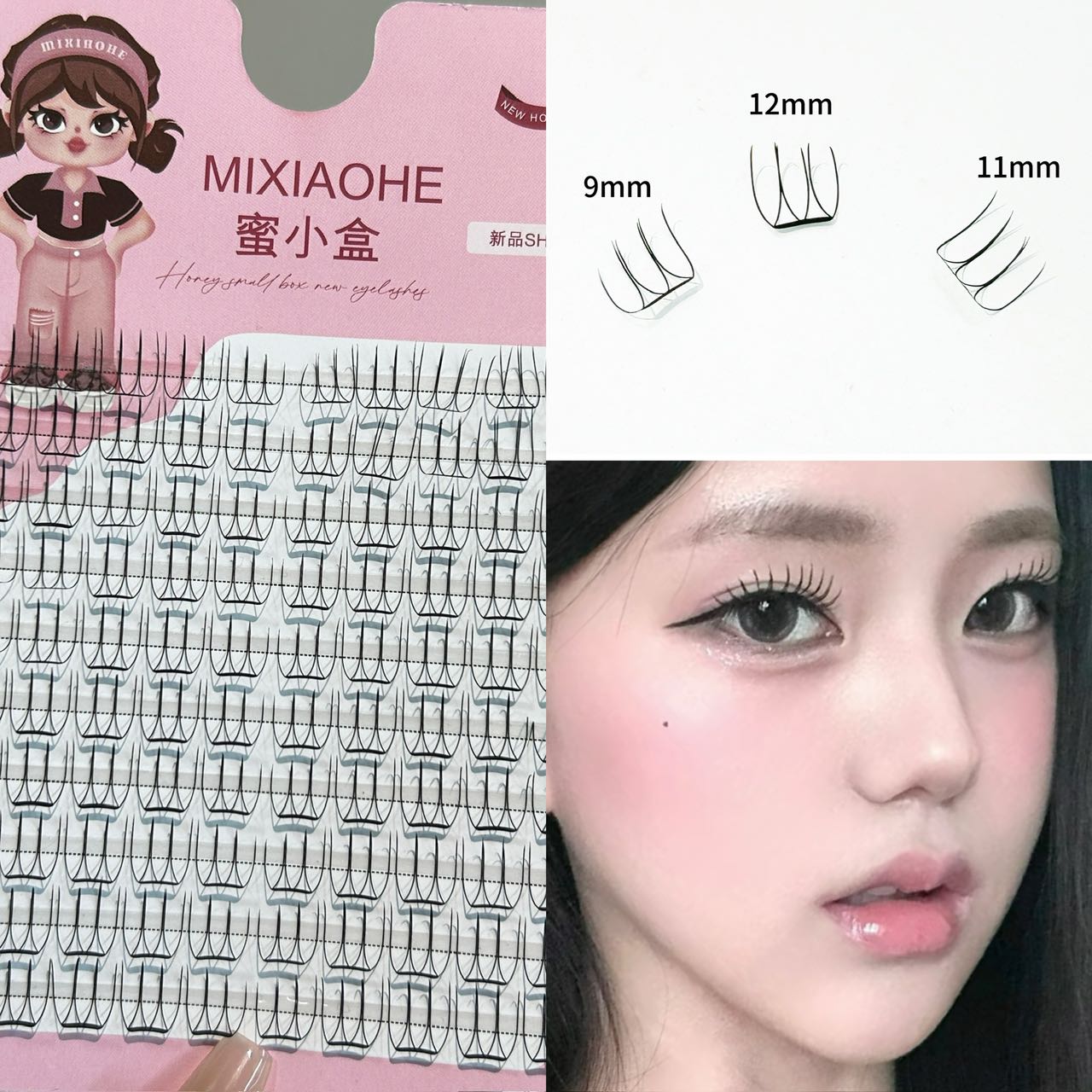 Eyelash Extension Korean - Cílios Coreanos Mixiaohe para Maquiagem, Fina