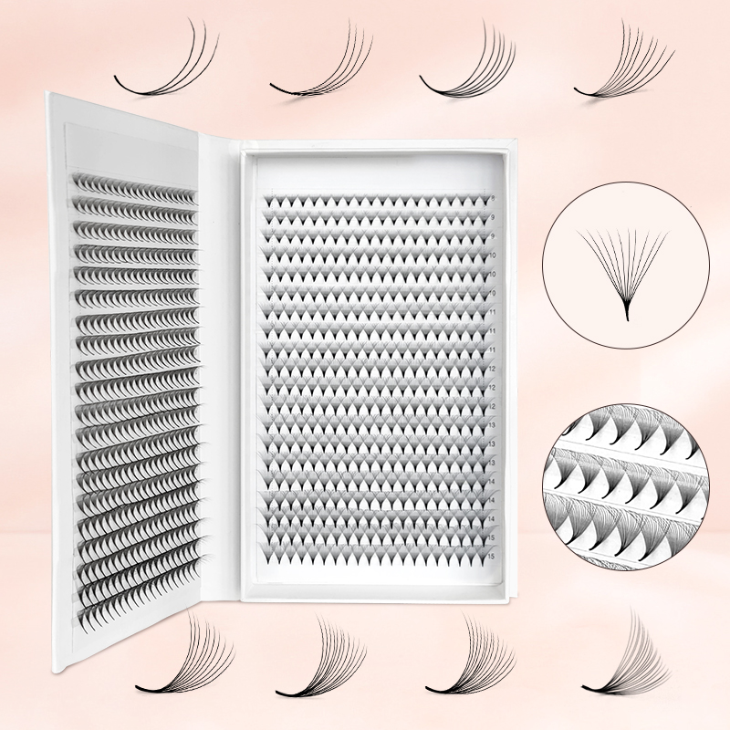 Eyelash Extension Double Volume - 800/1600 volume pré-fabricado lash fãs base