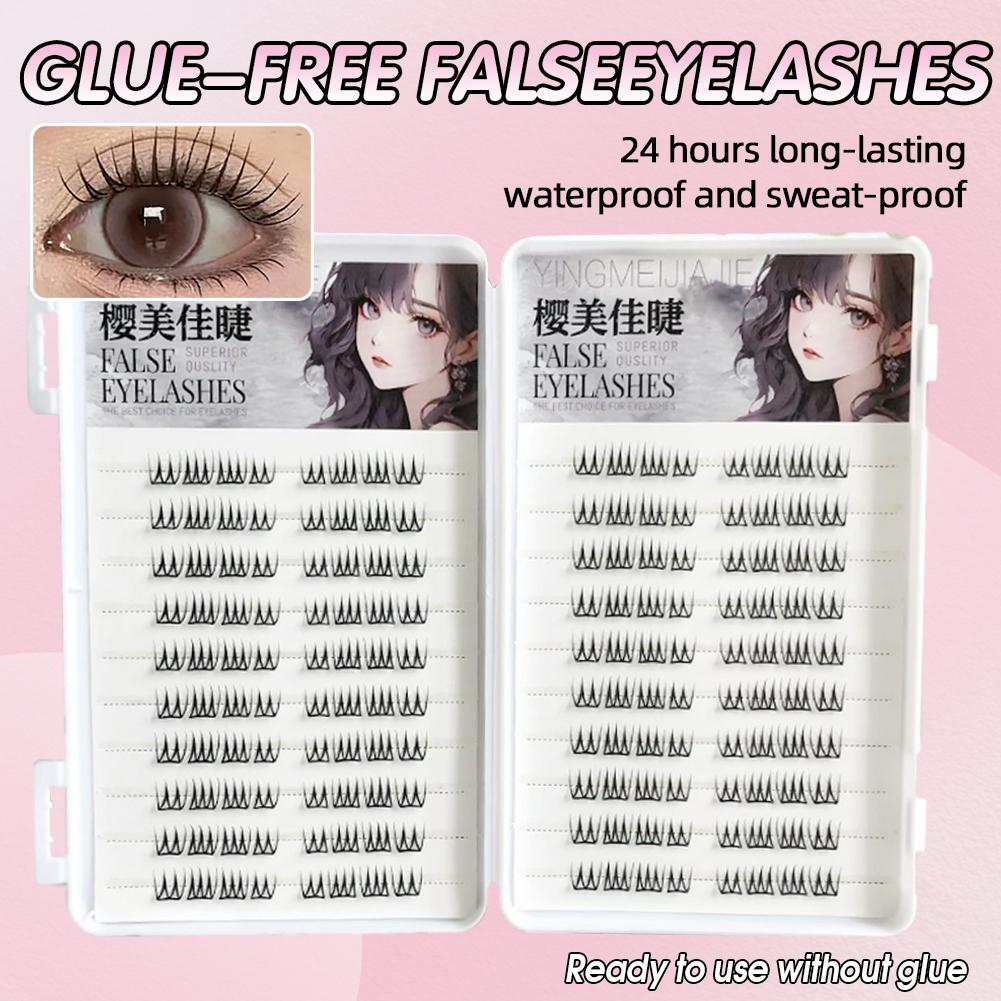 U forma sem cola cílios postiç - Eyelash Extension Korean avaliação e preço